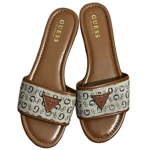 Guess Slides Brown Logo